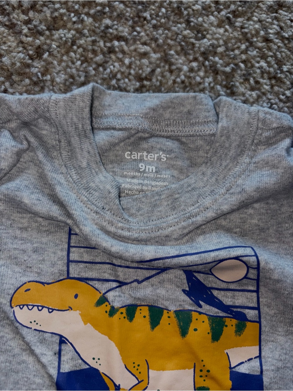 Carter's Gray and Blue Dinosaur Matching Set - Picture 2 of 2